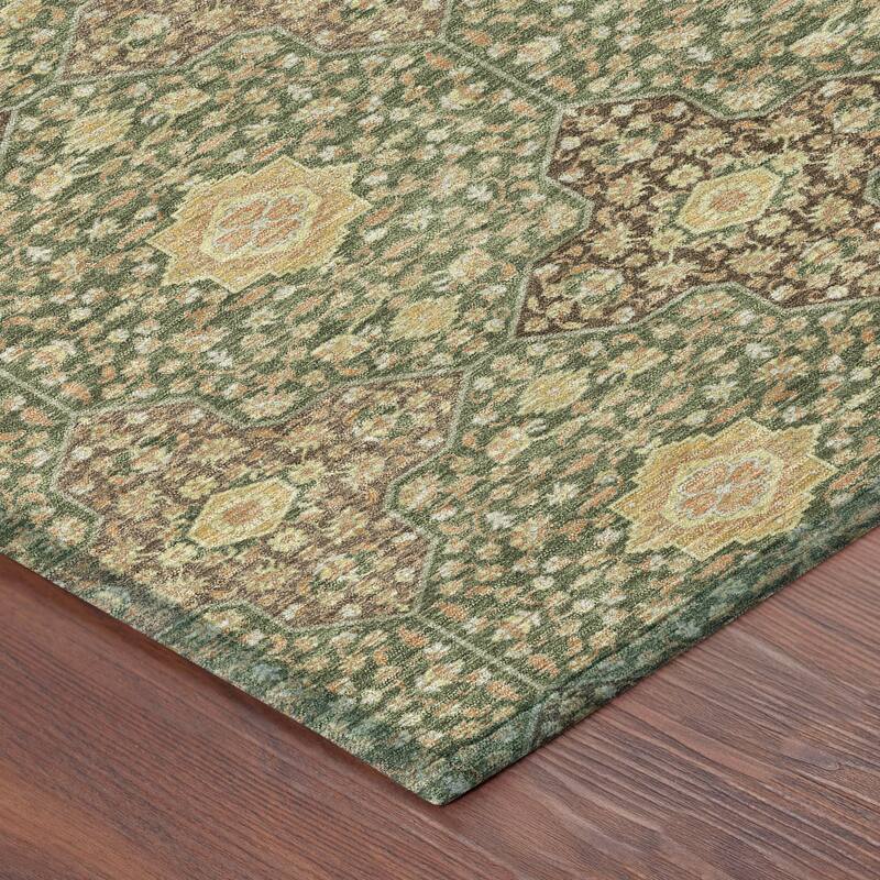 Machine Washable Indoor/ Outdoor Traditional Columbus Chantille Rug