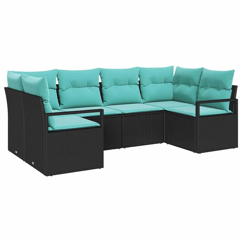 vidaXL 6 Piece Garden Sofa Set with Cushions - 92.1×48×27.2