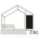 preview thumbnail 19 of 18, Twin Size House-Themed Bed with Blackboard Feature and Multiple Storage Drawers, Adjustable Assembly Options