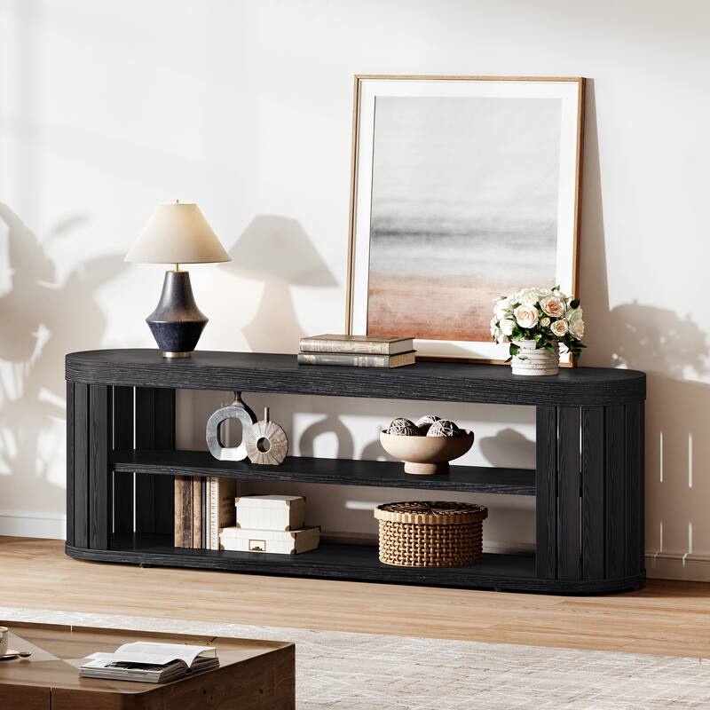 TV Stand, Storage Shelf Media Console, Living Room Bedroom Entertainment Center Accent Television Stand