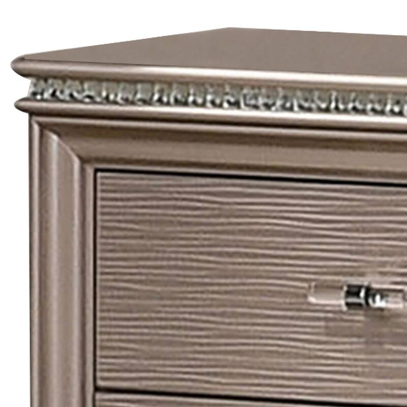 Gold 2 Drawer 22.88 in. W Nightstand with Sturdy Hardware and Ample Storage