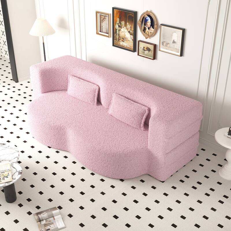 Versatile Convertible Foam Sofa Bed with Removable Cushions and Pillows