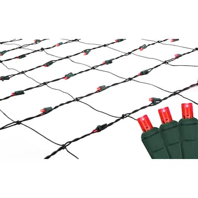 4' x 6' LED Wide Angle Net Style Christmas Lights - Green Wire
