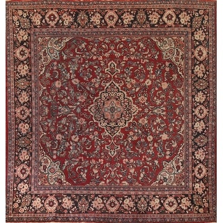 Floral Red Mahal Persian Vintage Square Area Rug Handmade Wool Carpet ...