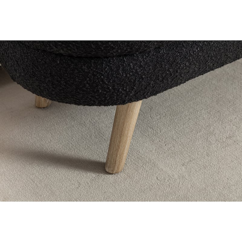 Boucle Fabric Storage Bench For Living Room Bedroom Indoor