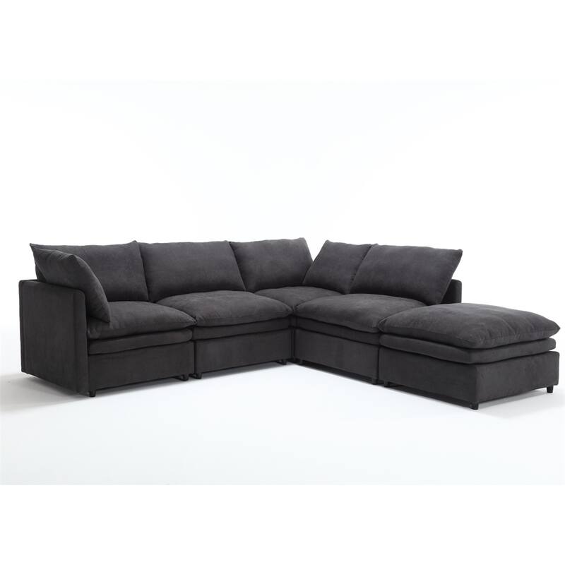 Modern 5-seat U-shaped Sectional Sofa with Chaise Lounge