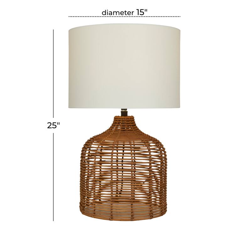 Polyester Natural Table Lamp - 15 x 15 x 25