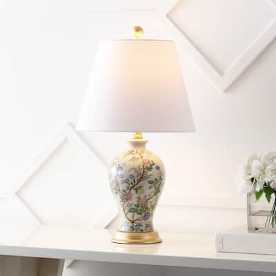 Grace 24" Floral LED Table Lamp, Multi/Brass by JONATHAN Y
