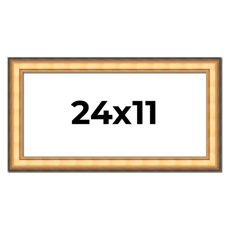 24x11 Frame Gold Plein Aire Solid Wood Picture Frame Width 2 Inches |