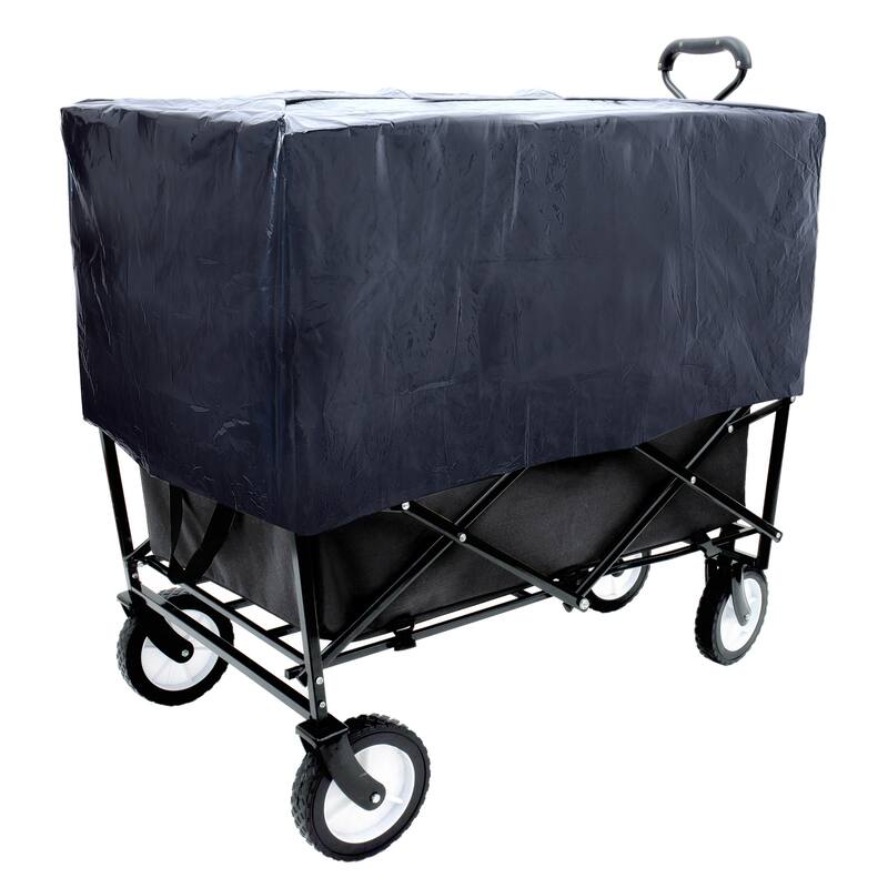 360lb Capacity Heavy-Duty Collapsible Wagon - with Storage Straps & 3-Piece Liner Bag Set