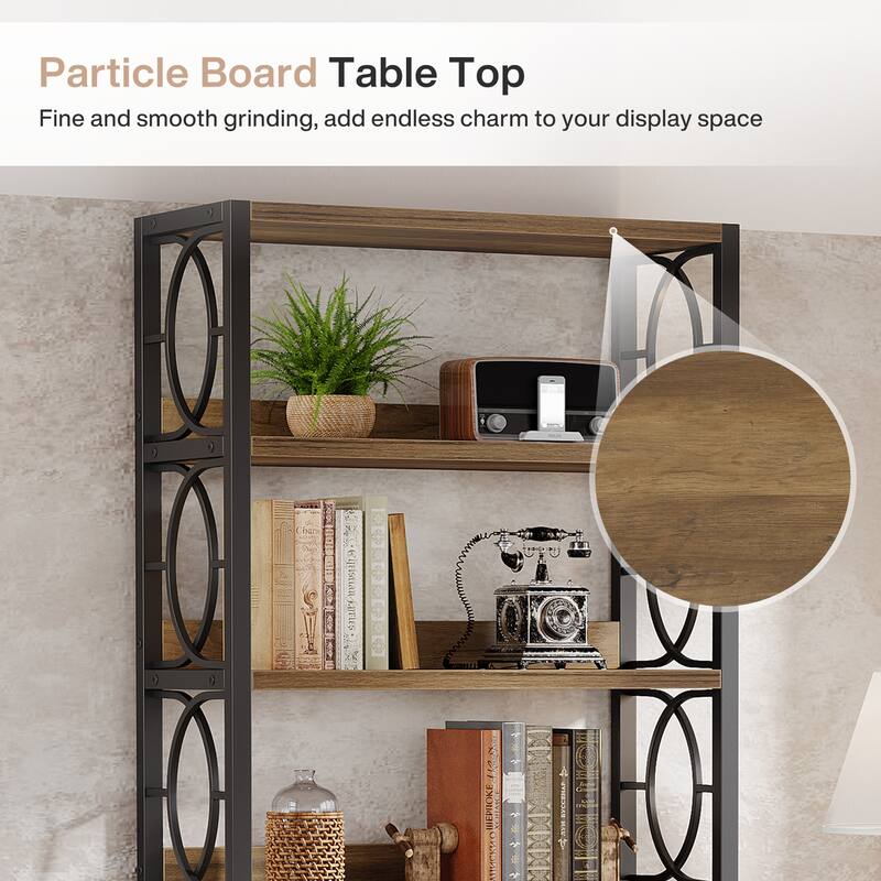 6-Tier Bookshelf, 70.86-Inch Tall Bookshelf, Industrial Freestanding Display Shelf