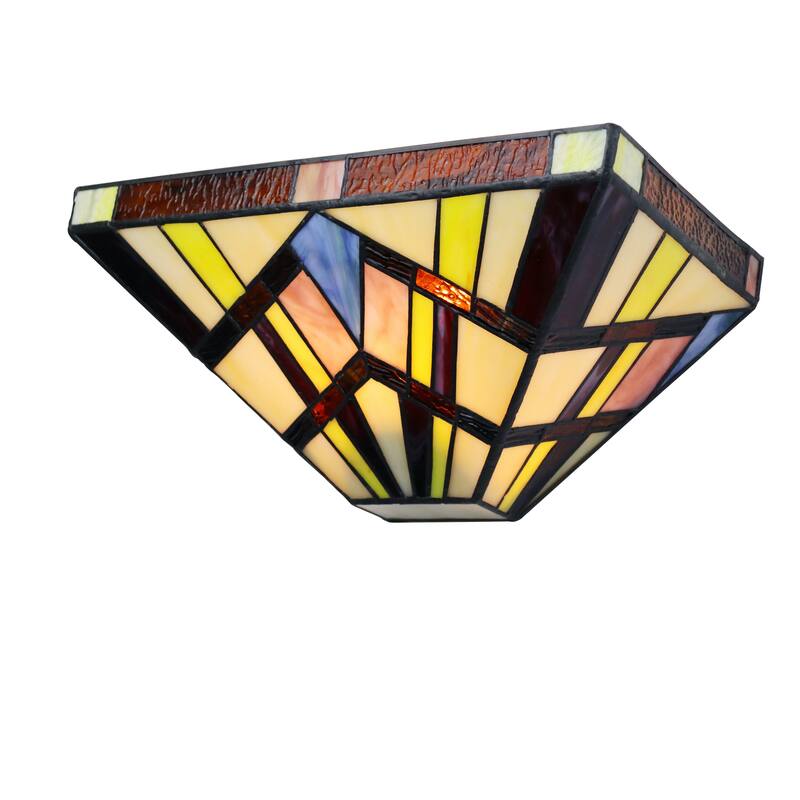 Tiffany Style Mission Design 1-light Blackish Bronze Wall Sconce