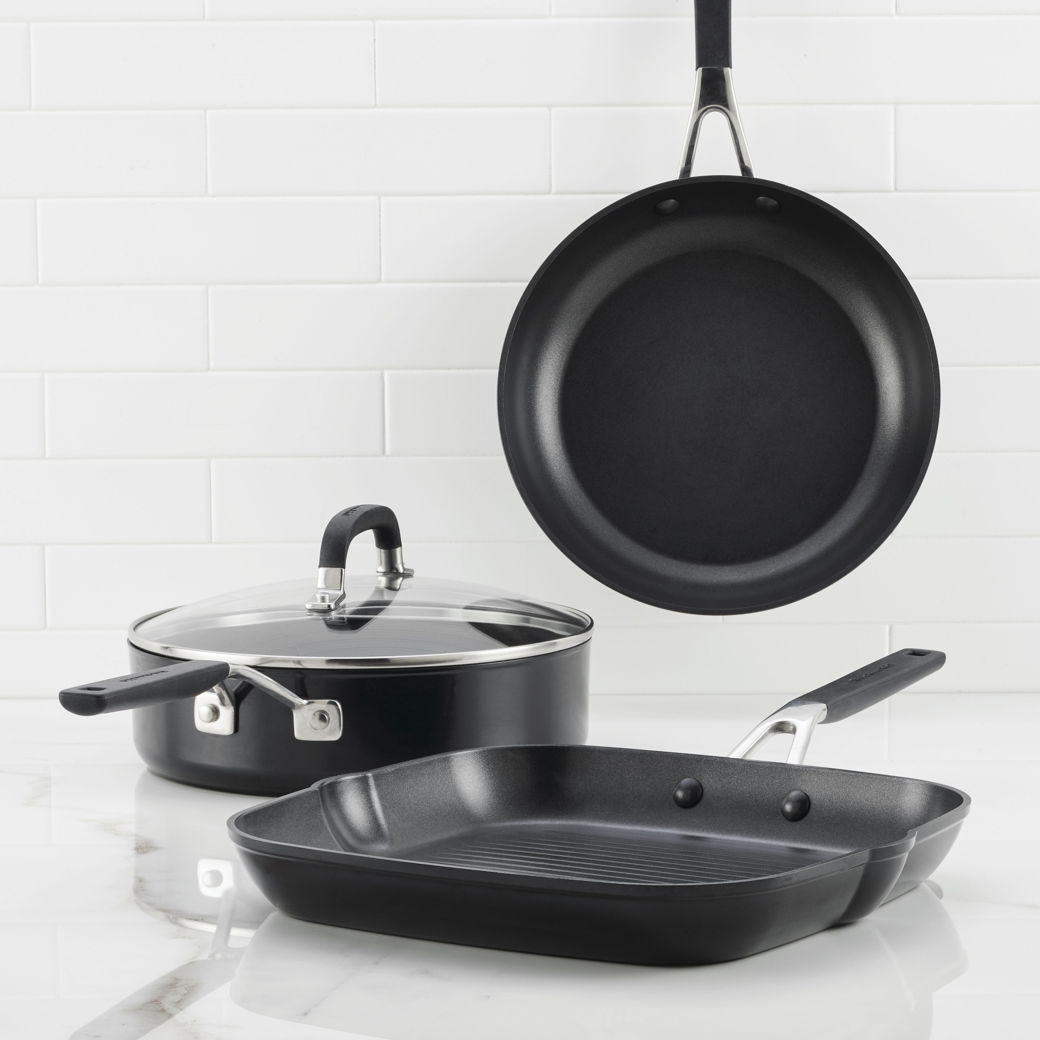 Kitchenaid Cookware Set, Nonstick, Hard-Anodized, Onyx Black