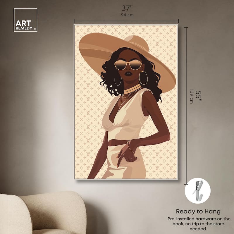 Stylish Gal in Tans Canvas by Art Remedy