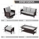 preview thumbnail 19 of 99, MAISON ARTS Extra-Large Patio Wicker Sofa Conversation Set with Coffee Table, Oversize Seat with 5.5'' Thick Padded Cushion