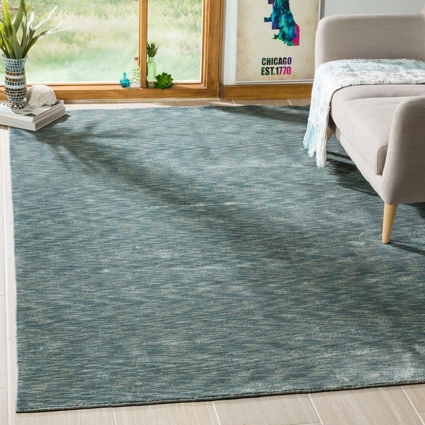 slide 2 of 9, SAFAVIEH Handmade Mirage Arisa Modern Abstract Viscose Rug 6' x 9' - Blue/Grey - Rectangle