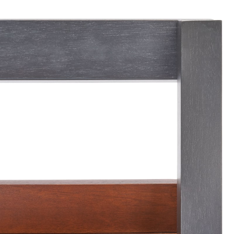 SAFAVIEH Ilianka Natural/Charcoal 3-Shelf 1 Door Etagere - 25" W x 15.4" L x 72" H - 25Wx15Dx72H