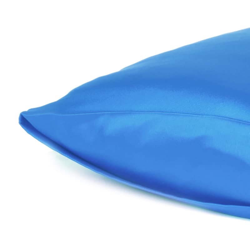 HomeRoots Bright Blue Dreamy Set Of 2 Silky Satin Standard Pillowcases