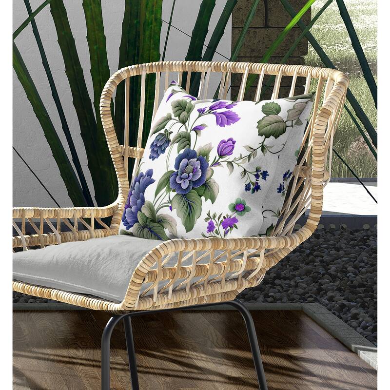 Orchit Magic Indoor/Outdoor Reversible Throw Pillow White and Green