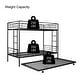 preview thumbnail 6 of 16, Black Twin over Twin Metal Bunk Bed with Trundle & Guardrail
