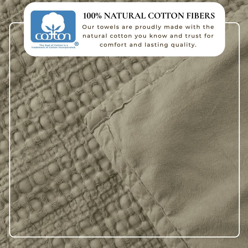 Linery & Co. 100% Cotton Honeycomb Waffle Garment Washed Quilt Set.