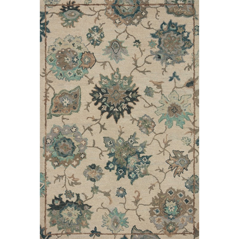 Alexander Home Megan Traditional Floral Area Rug - 2'-3" x 3'-9" - Ivory / Blue