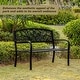 preview thumbnail 3 of 7, Gardenised Black Patio Garden Park Yard 50" Outdoor Steel Bench Powder Coated with Cast Iron Back
