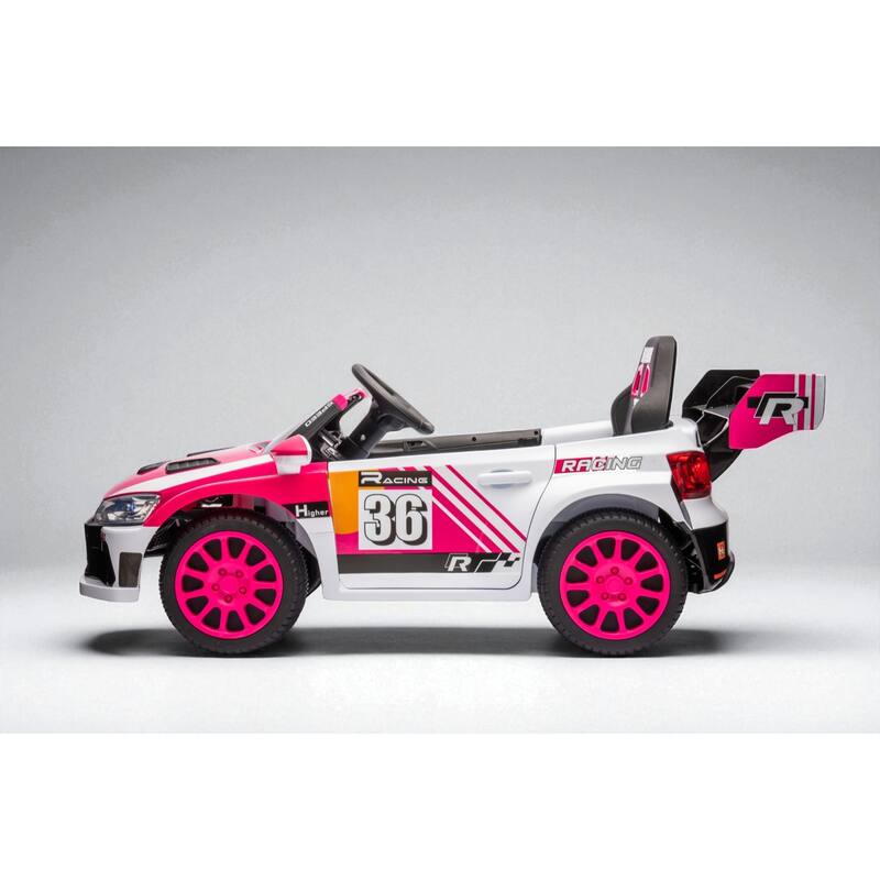 12V Electric Kids Ride-On Car with Remote Control, Music, Lights, Seat Belt, Opening Doors, 4-Wheel Suspension