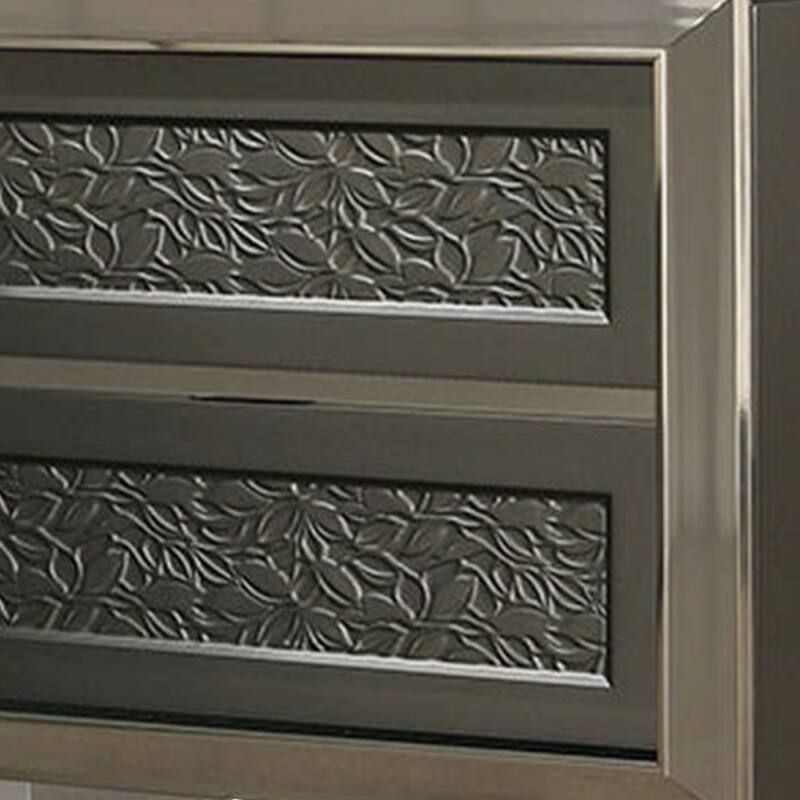 Levi Nightstand, 2 Leaf Molded Framed Drawers, Dark Gray