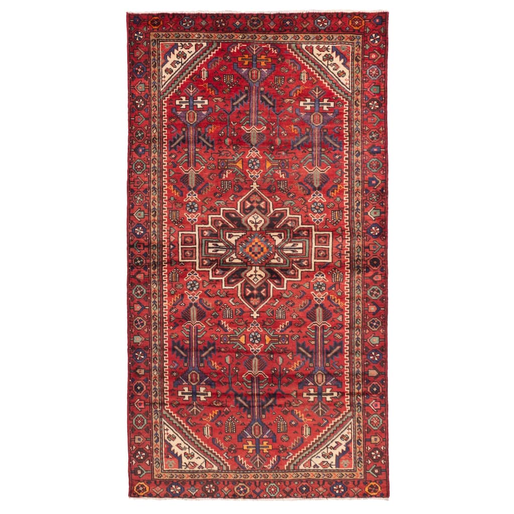 ECARPETGALLERY Hand-knotted Andelz Red Wool Rug - 4'3 x 7'11