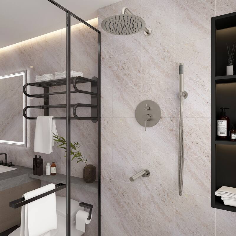 10-Inch Three-function Wall-mounted Round Shower Set