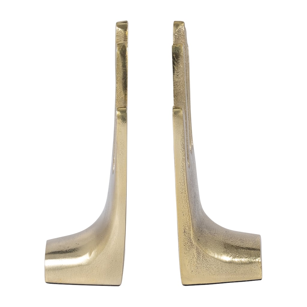 Metal, Set Of 2 7" Hands Bookends, Gold, Novelty, 7"H, Solid - 5" x 4" x 7"