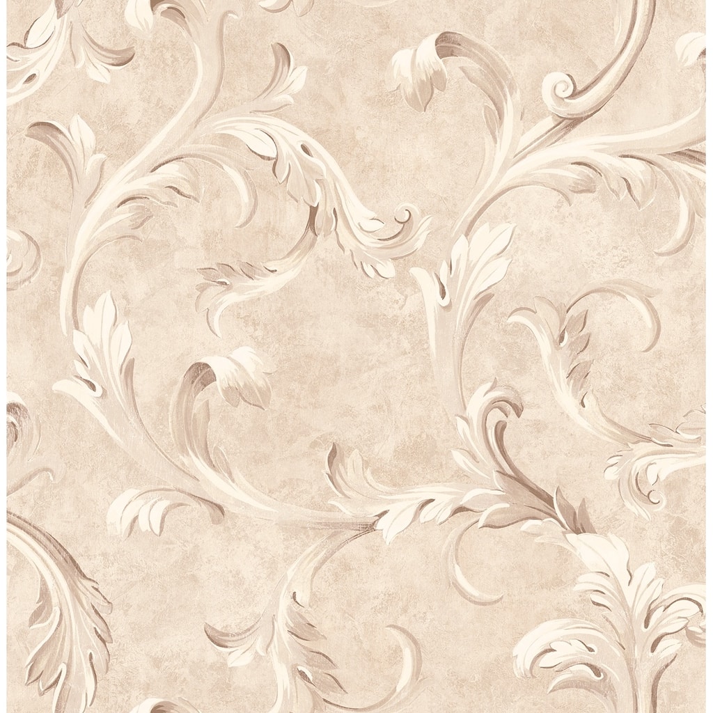 Seabrook Designs Nena Acanthus Scroll Unpasted Wallpaper