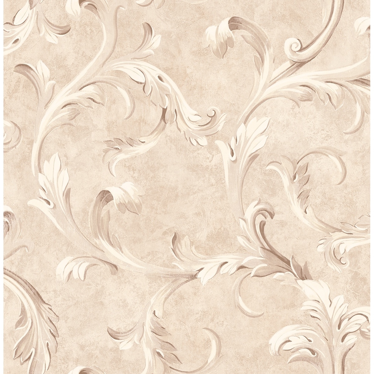 Seabrook Designs Nena Acanthus Scroll Unpasted Wallpaper
