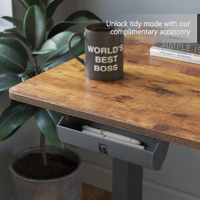 FEZIBO Triple Motor L Shaped Standing Desk, Electric Standing Desk Adjustable Height, Corner Stand up Desk with Splice Board