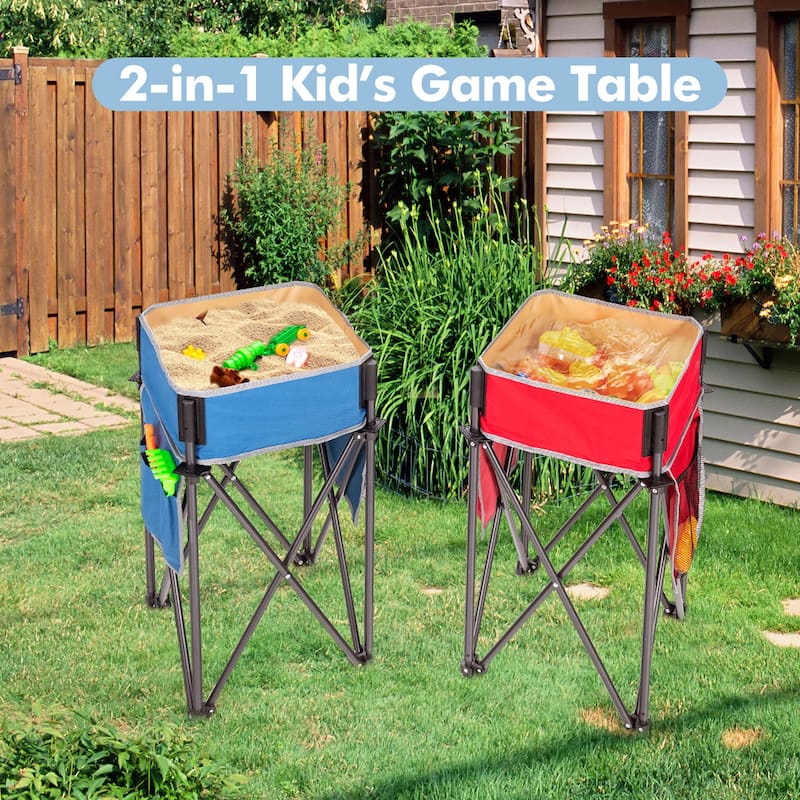 Costway 2 PCS Folding Camping Tables w/ Large Capacity Storage Sink - See Details
