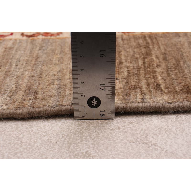ECARPETGALLERY Hand-knotted Modern Ersari Taupe Wool Rug - 4'10 x 6'2