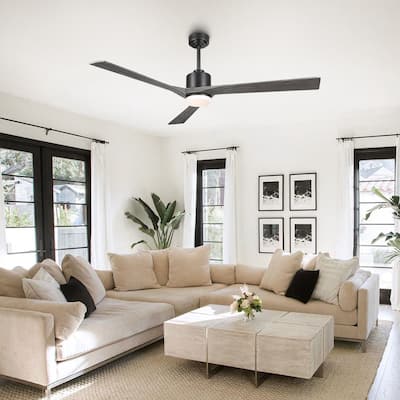 WINGBO 52" Solid Wood DC Motor Integrated LED Ceiling Fan with Light & Remote Control