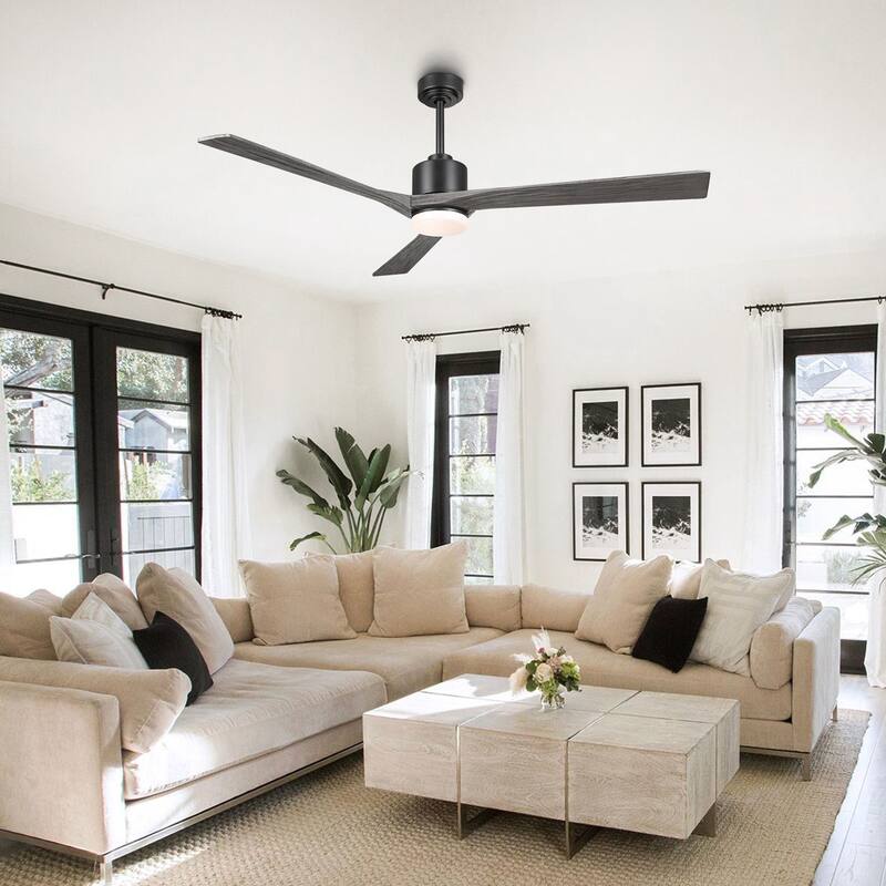 WINGBO 64" DC Motor Indoor Ceiling Fan with LED Light & Remote
