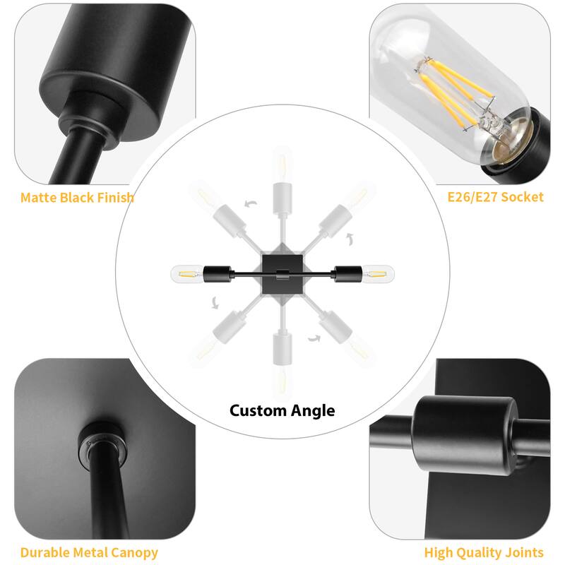 Starsky 2-Lights Modern Industrial Linear Bathroom Vanity Light Wall Sconce Set of 2 - N/A