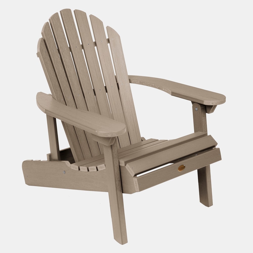 Eco-friendly Synthetic Wood Folding and Reclining Adirondack Chair