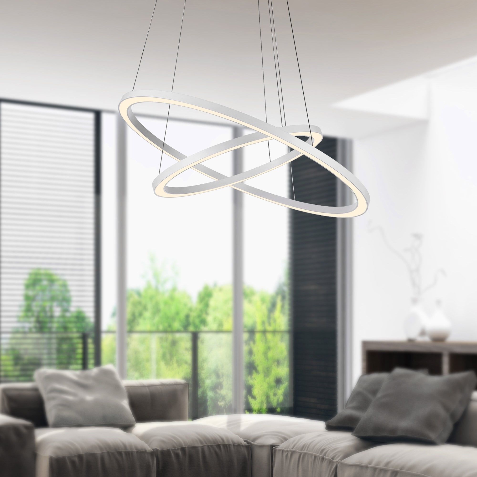 CWI Lighting Chalice Integrated LED 24in White Chandelier