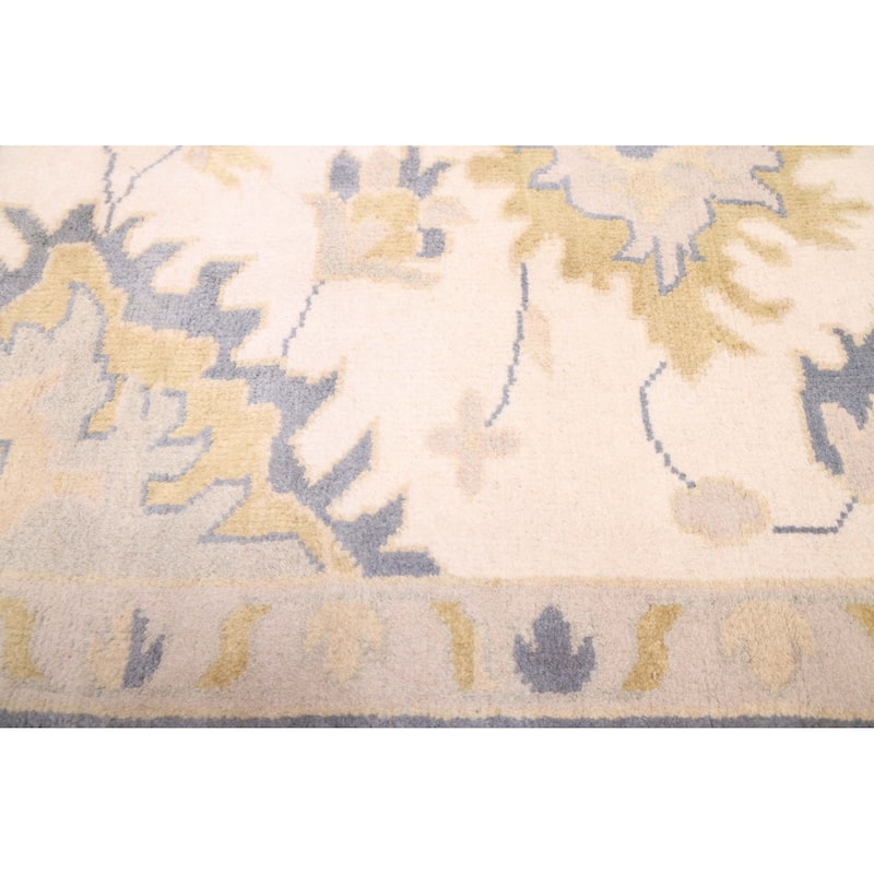 ECARPETGALLERY Hand-knotted Royal Oushak Ivory Wool Rug - 9'9 x 13'9