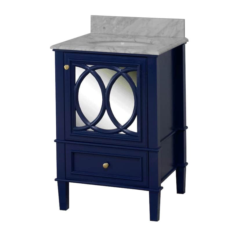 KitchenBathCollection Olivia 24" Bathroom Vanity with Carrara Marble Top