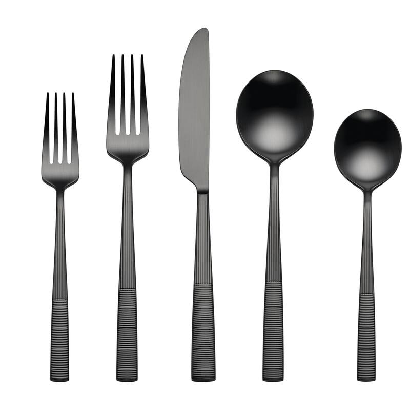 Lenox Modulus 20-Piece Flatware Set, Service for 4 - 20-Piece Flatware Set - Modulus Satin Black