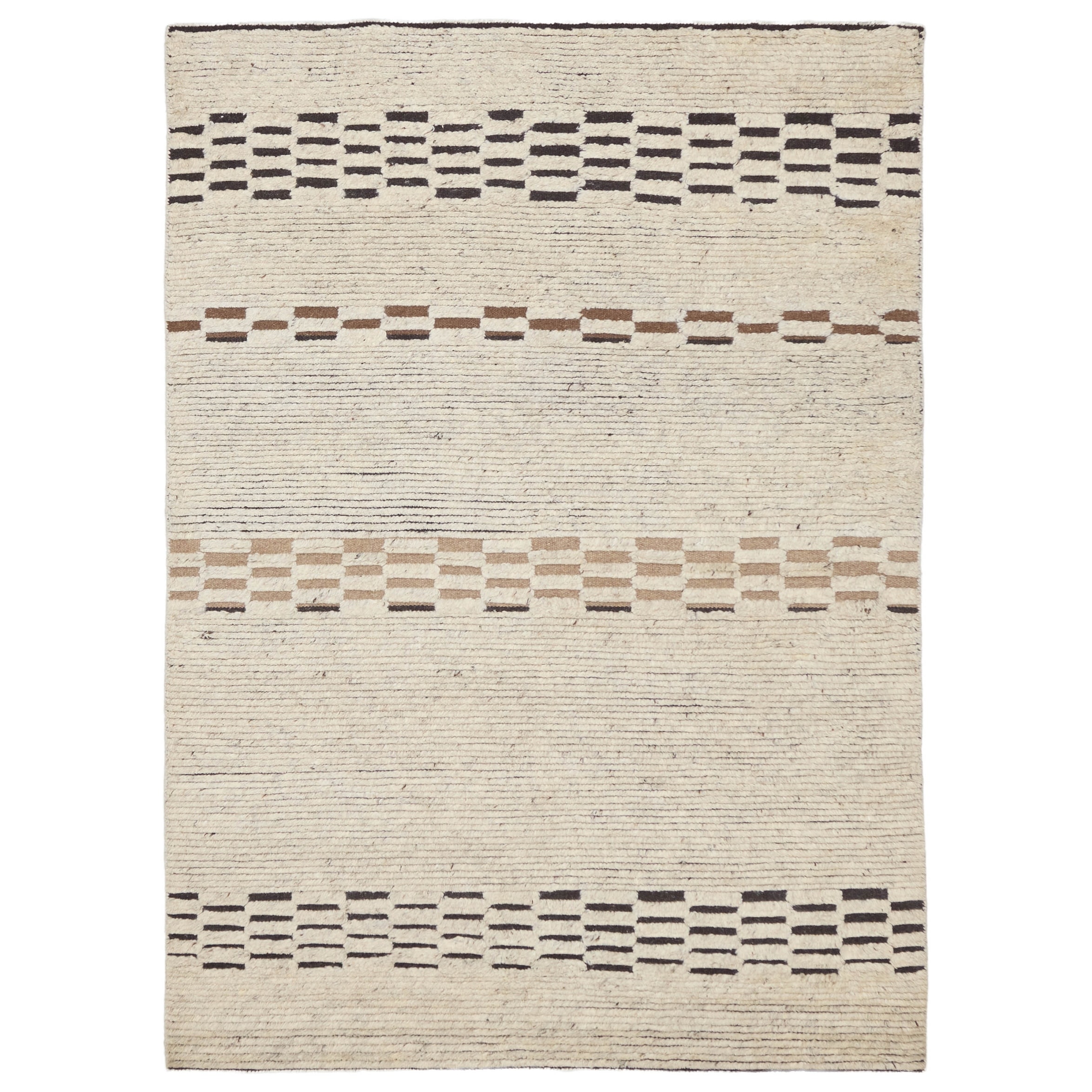 ECARPETGALLERY Hand-knotted Tangier Light Khaki Wool Rug - 5'6 x 7'8