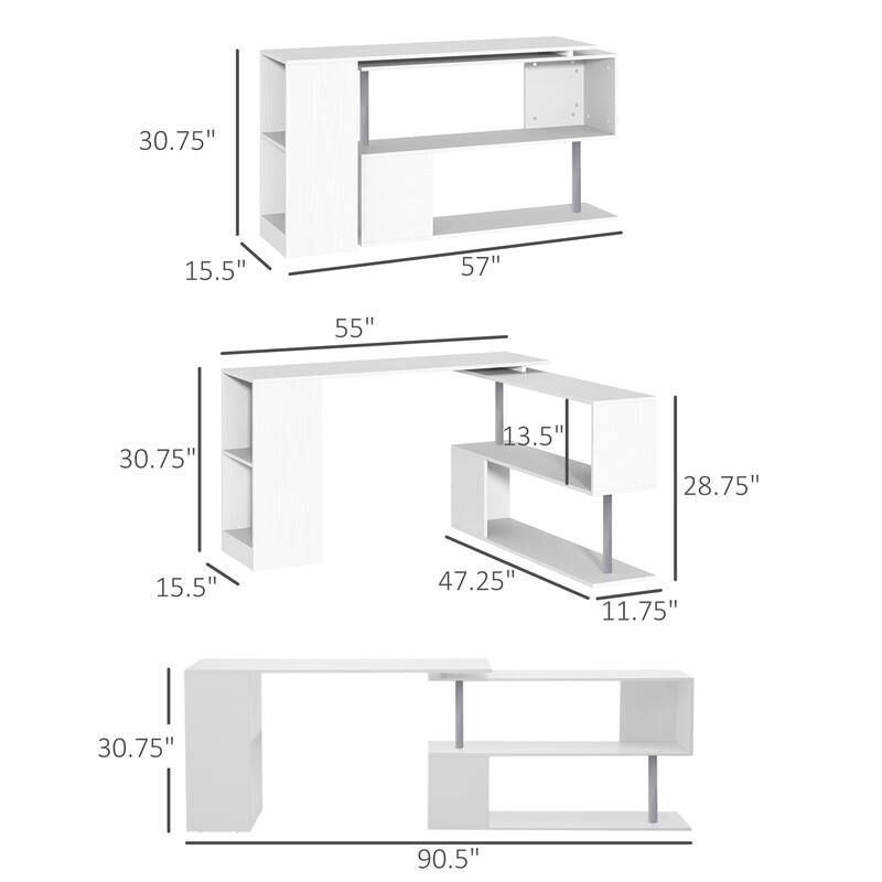 360° Rotating Corner Computer Desk