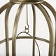 preview thumbnail 7 of 5, Gerson I Large Cage-Style Gold Metal Candle Holder Lantern
