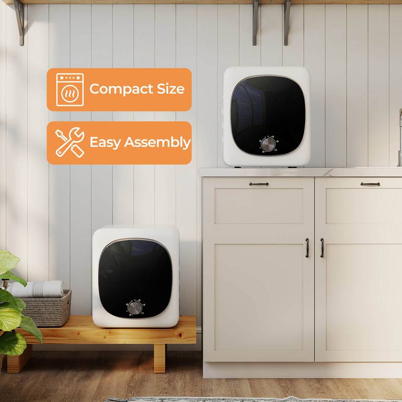 Costway 800W Electric 1.5 cu.ft Compact Drying Machine with Stainless - as pic shows - See Details