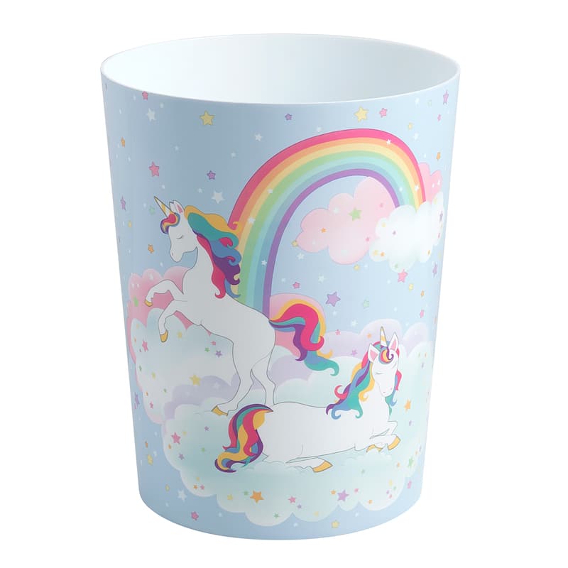 Unicorn and Rainbow Wastebasket